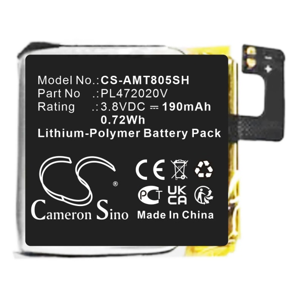 Amazfit A1805 Replacement Battery 190mAh / 0.72Wh