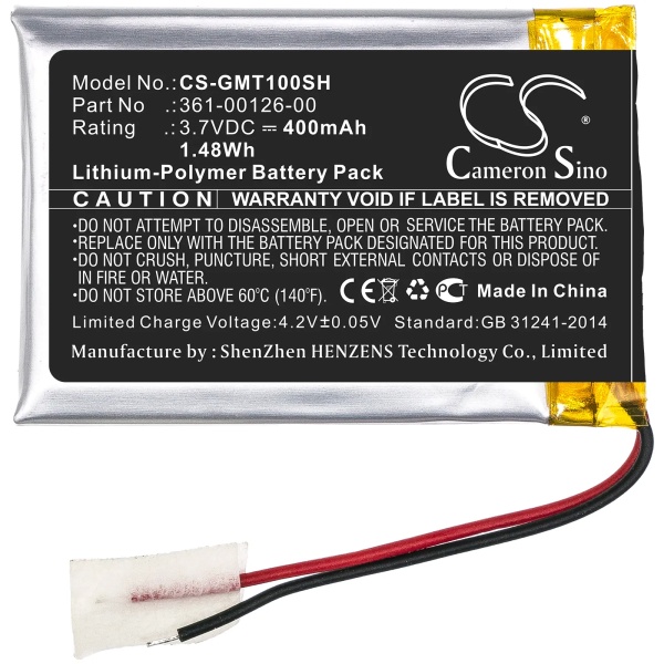 Garmin 010-02357-00 Replacement Battery 400mAh / 1.48Wh