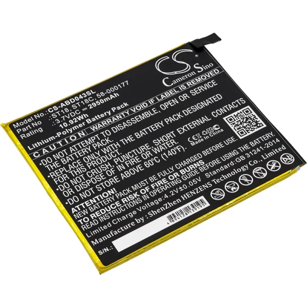 Amazon B01GEW27DA, Kindle Fire 7", Kindle Fire 7th Generation 201, SR043KL, SR04KL Replacement Battery 2950mAh / 10.92Wh - Image 3