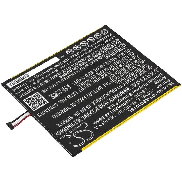 Amazon Kindle Fire HD 10.1, Kindle Fire HD 10.1 7th, SL056ZE Replacement Battery 6200mAh / 23.56Wh - Image 2