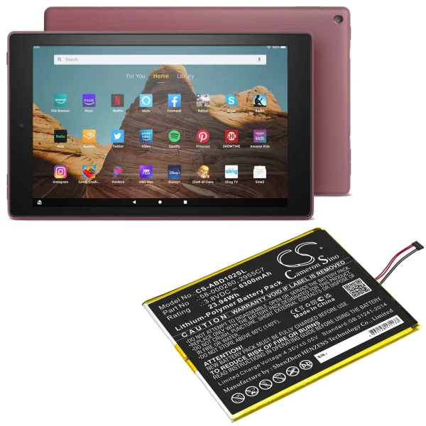 Amazon Kindle Fire HD 10.1 9th, M2V3R5 Replacement Battery 6300mAh / 23.94Wh - Image 4