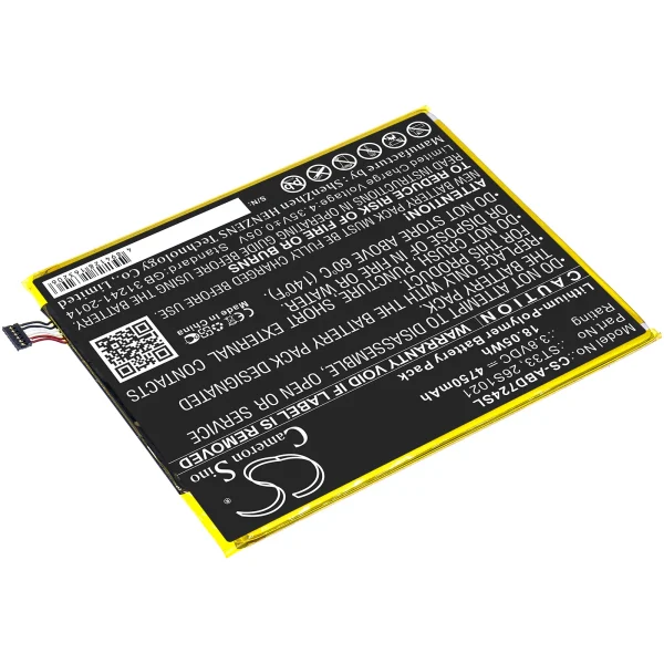 Amazon K72LL3, K72LL4, Kindle Fire HD 8th Replacement Battery 4750mAh / 18.05Wh - Image 2