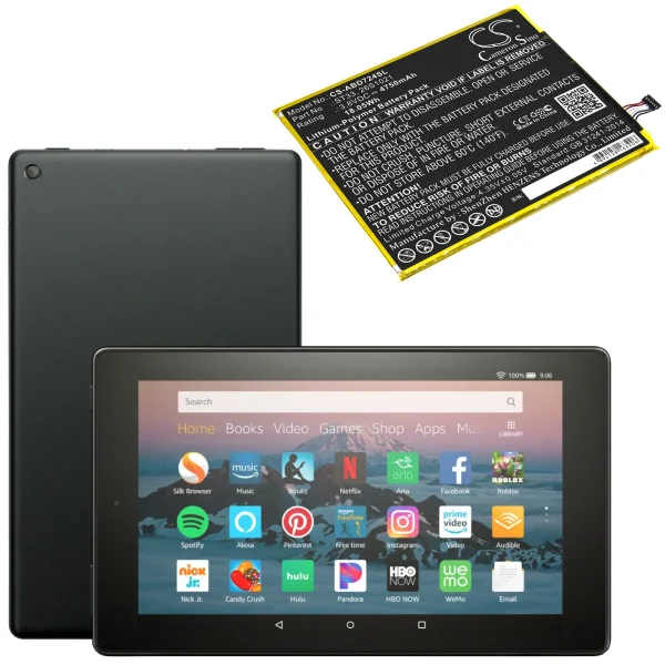 Amazon K72LL3, K72LL4, Kindle Fire HD 8th Replacement Battery 4750mAh / 18.05Wh - Image 3