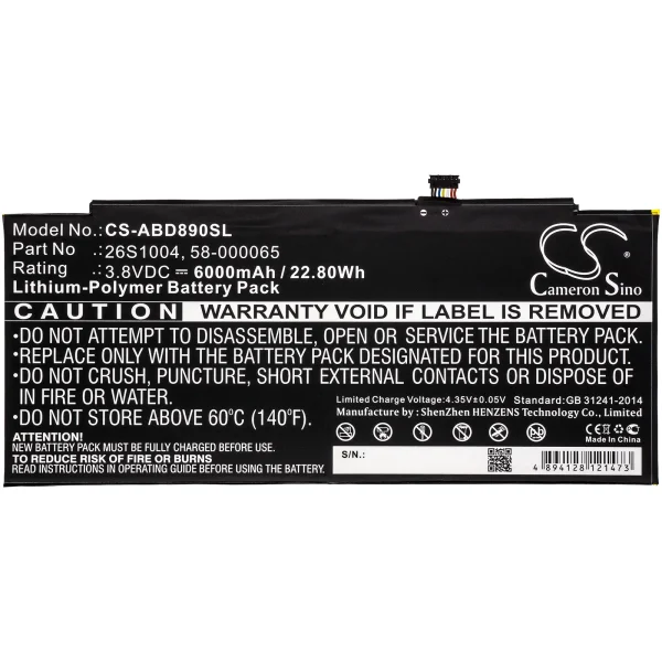 Amazon GPZ45RW, GU045RW, Kindle Fire HDX 8.9, Kindle Fire HDX 8.9 3rd, Kindle Fire HDX 8.9 4th Genera Replacement Battery 6000mAh / 22.80Wh