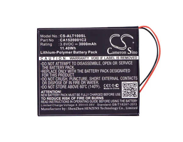 Alcatel OneTouch T10, OT-T10 Replacement Battery 3000mAh / 11.40Wh