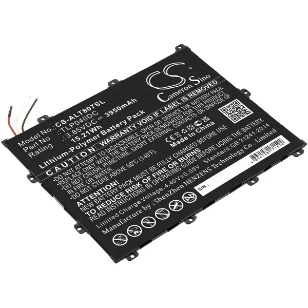 Alcatel One Touch Pixi 3 8, OT-8070 Replacement Battery 3950mAh / 15.21Wh - Image 3