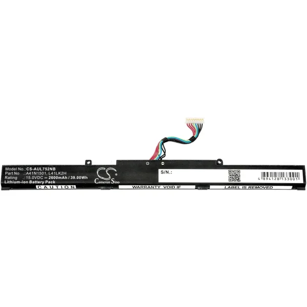 Asus GL752, VivoBook Pro N752VX, VivoBook Pro N552VW Series Replacement Battery 2600mAh / 39.00Wh