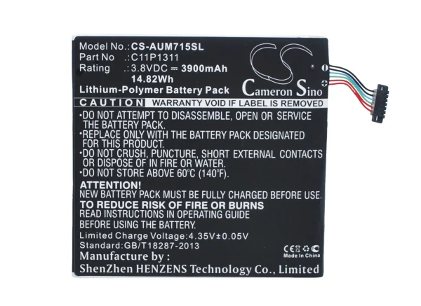 Asus FonePad 7, ME175KG Series Replacement Battery 3900mAh / 14.82Wh