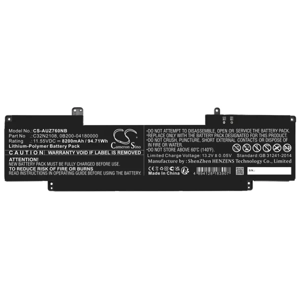 Asus UZ7602ZM, Zenbook Pro 16X OLED Replacement Battery 8200mAh / 94.71Wh