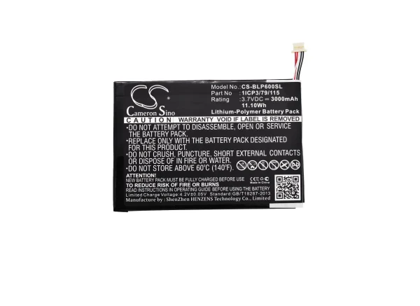 BLU P60W, TouchBook 7.0 Pro Replacement Battery 3000mAh / 11.10Wh