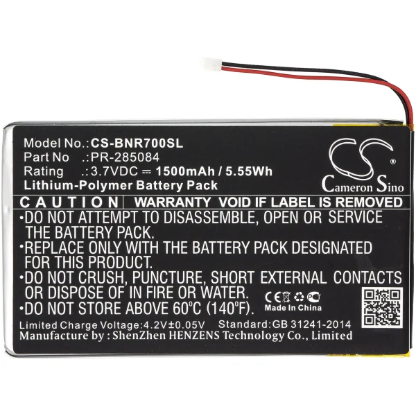 Barnes & Noble BNRV700, GlowLight Plus 7.8 Replacement Battery 1500mAh / 5.55Wh