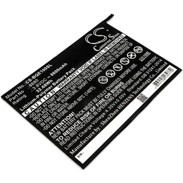 BQ E10, E10 tablet Replacement Battery 8600mAh / 32.68Wh - Image 4