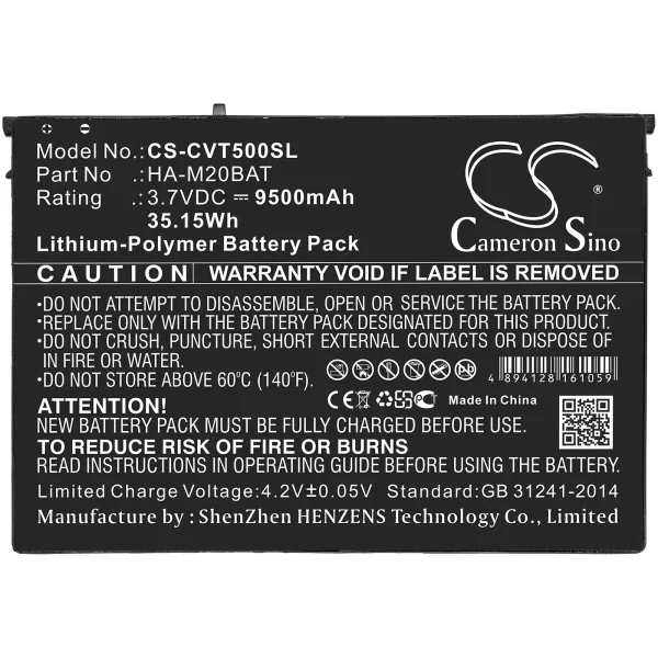 Casio V-T500 Replacement Battery 9500mAh / 35.15Wh