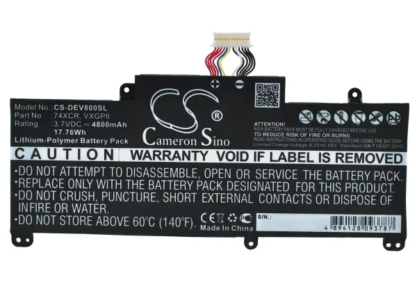 DELL T01D, T10D-5830, Venue 8 Pro Replacement Battery 4800mAh / 17.76Wh