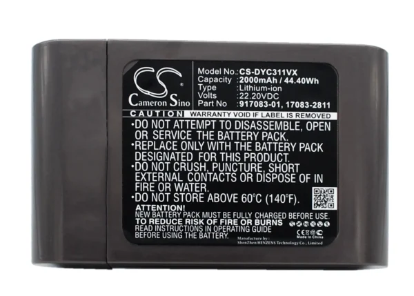 Dyson DC31, DC31 Animal, DC34, DC35, DC35 Exclusive Series Replacement Battery 2000mAh / 44.40Wh