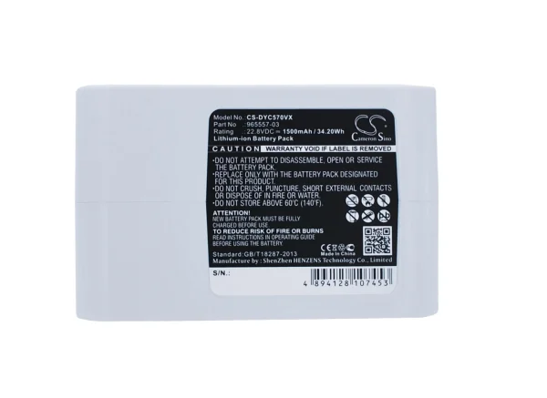 Dyson DC31 Animal, DC34, DC34 Animal, DC35, DC35 Multi floor Series Replacement Battery 1500mAh / 34.20Wh