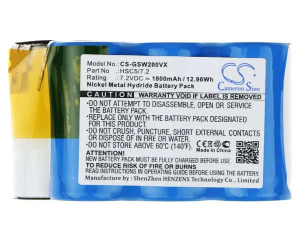 Gtech SW01, SW02, SW04, SW04 Floor Sweeper, SW10 Series Replacement Battery 1800mAh / 12.96Wh