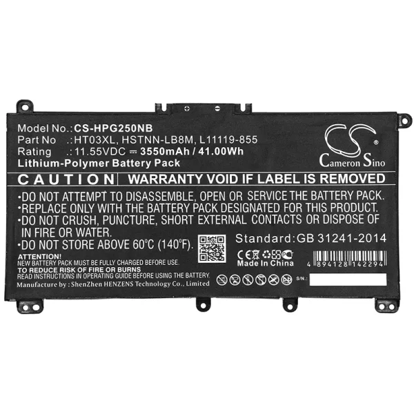 HP Pavilion 14-CE0000, CE1000, CE2000, Pavilion 15-CS2000, CW0000 Series Replacement Battery 3550mAh / 41.00Wh