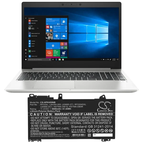 HP Pavilion x360 14 Convertible, ProBook 455 G7 Replacement Battery 3600mAh / 41.04Wh - Image 3