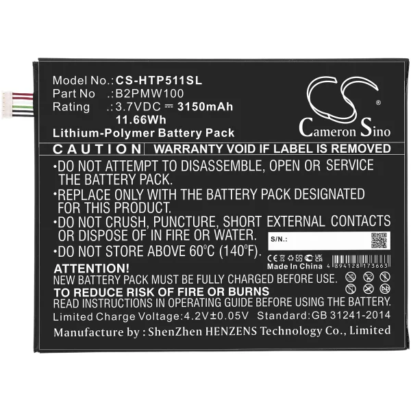 HTC P510 Replacement Battery 3150mAh / 11.66Wh