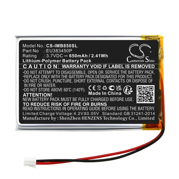 Ingenico MOBY8500 Replacement Battery 650mAh / 2.41Wh