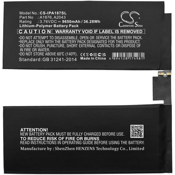 Apple iPad A2229 Replacement Battery 9650mAh / 36.28Wh