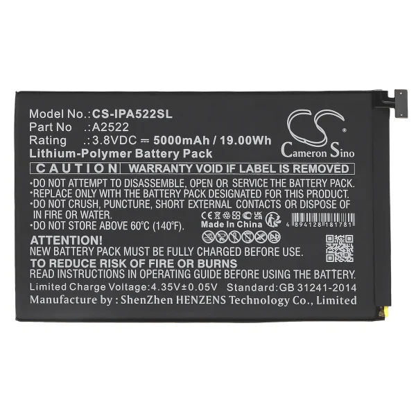 Apple A2567, A2568, A2569, iPad Mini 6 Replacement Battery 5000mAh / 19.00Wh