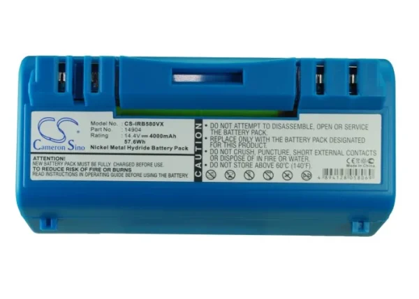 iRobot Scooba 330, Scooba 340, Scooba 350, Scooba 390, Scooba 5800 Series Replacement Battery 4000mAh / 57.60Wh