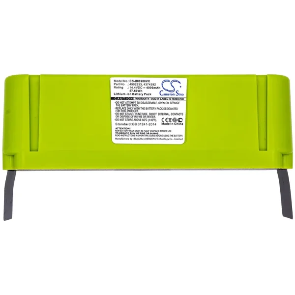 iRobot Roomba 614, Roomba 615, Roomba 640, Roomba 652, Roomba 665 Series Replacement Battery 4000mAh / 57.60Wh