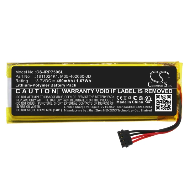 Ingenico ROAM RP750X Replacement Battery 450mAh / 1.67Wh