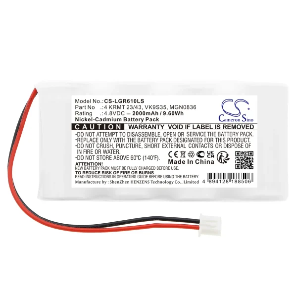 Legrand 61091, NGN0725, SEA39782 Series Replacement Battery 2000mAh / 9.60Wh