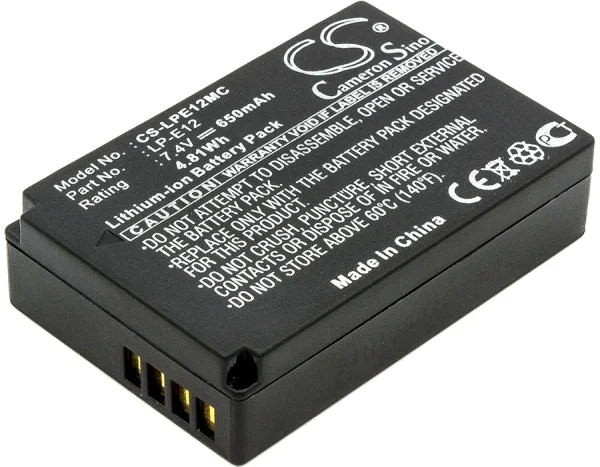 Canon EOS 100D, EOS Kiss X7, EOS M, EOS M2, EOS SL1, EOS-M Series Replacement Battery 650mAh / 4.81Wh - Image 3