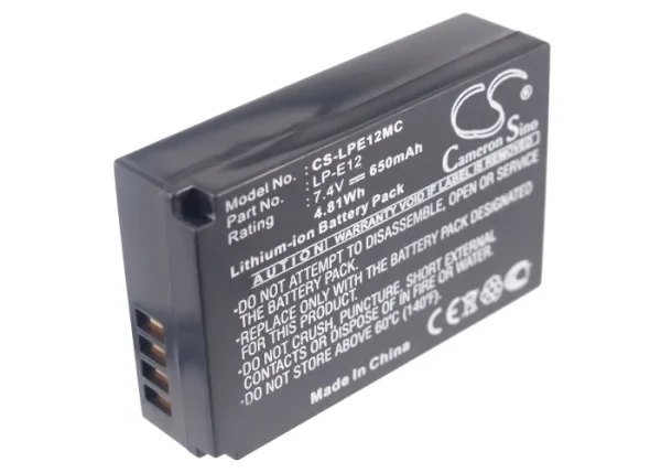 Canon EOS 100D, EOS Kiss X7, EOS M, EOS M2, EOS SL1, EOS-M Series Replacement Battery 650mAh / 4.81Wh - Image 4