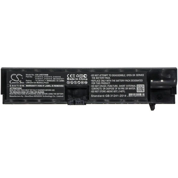 Lenovo ThinkPad Edge E570, ThinkPad E570, ThinkPad E570(20H5005ECD), ThinkPad E570(20H5005PCD) Series Replacement Battery 2050mAh / 31.32Wh