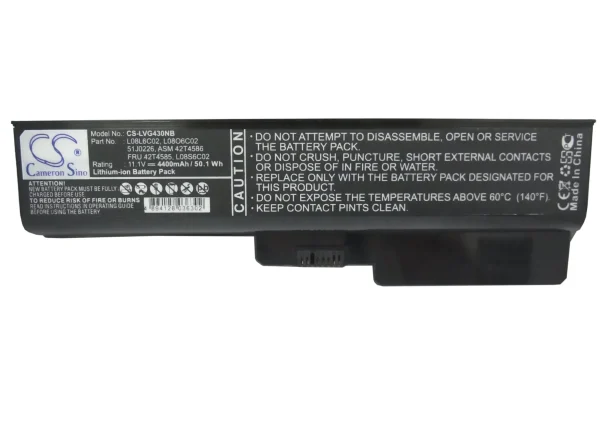 Lenovo 3000 B460, 3000 B550, 3000 G430, 3000 G430 4152 Series Replacement Battery 4400mAh / 48.84Wh