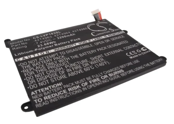 Lenovo ThinkPad 1838, ThinkPad 1838 10.1, ThinkPad 1838-22U, ThinkPad 1838-25U Replacement Battery 3200mAh/23.68Wh - Image 5