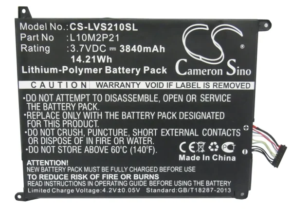 Lenovo Ideapad S2007, Ideapad S2007a, Ideapad S2007A-D Replacement Battery 3840mAh / 14.21Wh