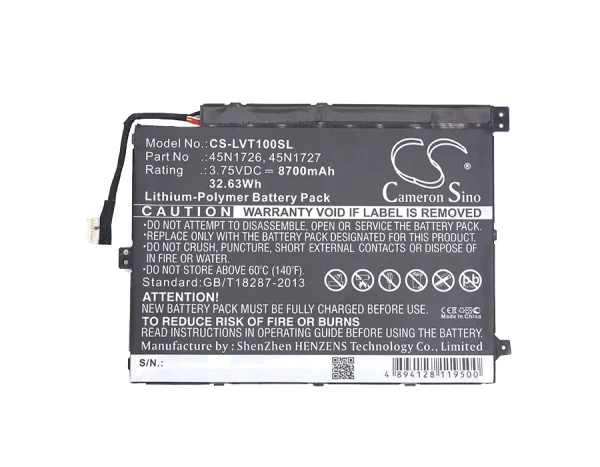 Lenovo Thinkpad 10, Z3795 Replacement Battery 8700mAh / 32.63Wh