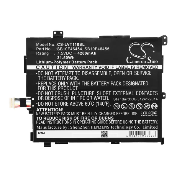 Lenovo Thinkpad 10 20E3, Thinkpad 10 20E4, Thinkpad 10 2nd Replacement Battery 4200mAh / 31.50Wh