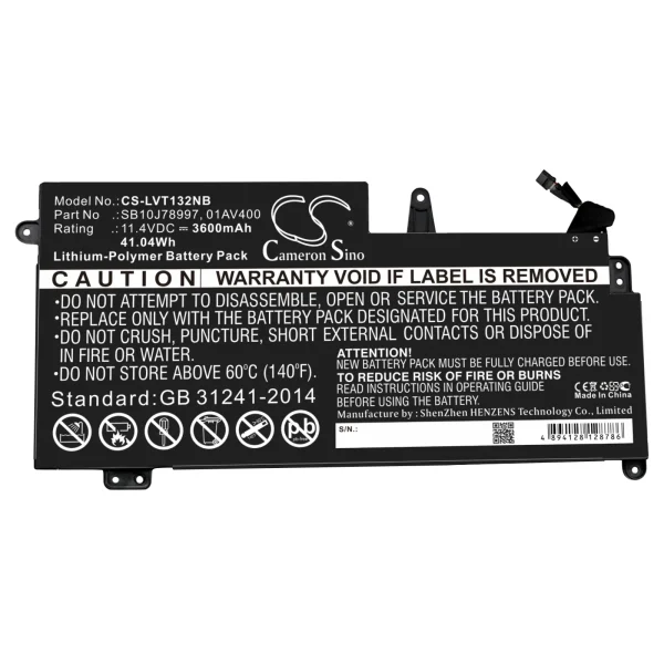 Lenovo 20GJ-006JSP, Lenovo Think Pad 13 (20GJS0250, Lenovo ThinkPad S2 20GKS06300, Thinkpad 13 Series Replacement Battery 3600mAh / 41.04Wh