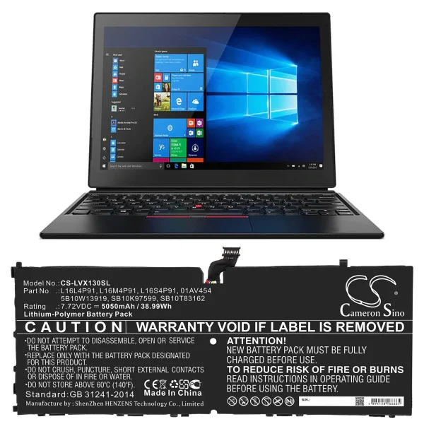 Lenovo ThinkPad X1 3rd Replacement Battery 5050mAh / 38.99Wh - Image 5