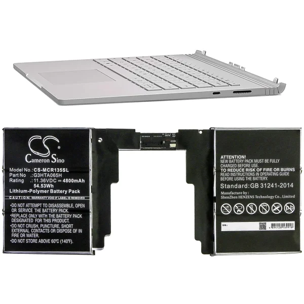 Microsoft Surface Book 3 13.5 Keyboard Replacement Battery 4800mAh / 54.53Wh - Image 5