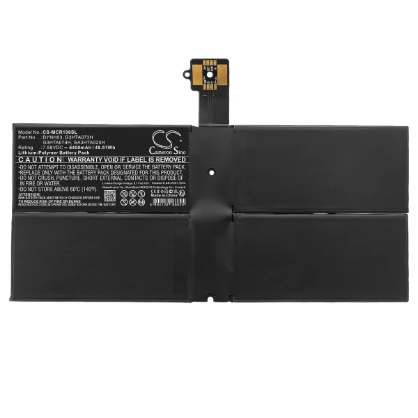 Microsoft Surface Pro 7 1960, Surface Pro 7 Plus Replacement Battery 6400mAh / 48.51Wh