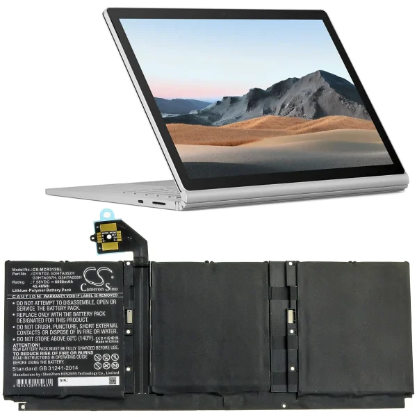 Microsoft Surface Book 3 13 Core i5-1035, Surface Book 3 15 1872, Surface Book 3 1867, Surface Book 3 1868, Surface Book 3 1872, Surface Book 3 1873 Replacement Battery 6000mAh / 45.48Wh - Image 4