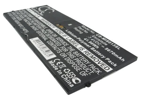 Microsoft 9SR-00013, Surface Pro, Surface Pro 1 1514, Surface Pro 2, Surface Pro 2 1601, Surface Pro 64GB Replacement Battery 5670mAh / 41.96Wh - Image 3