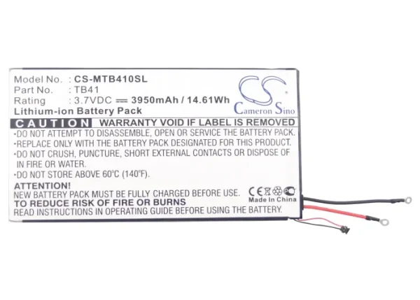 Motorola Droid XYBoard 10.1, MZ609, Xoom 2 Media Edition Replacement Battery 3950mAh / 14.62Wh