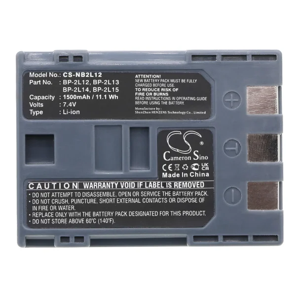 Canon DC310, DC320, DC330, FV500, FVM100, FVM20, FVM200, FVM30 Series Replacement Battery 1500mAh