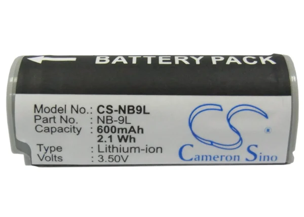 Canon IXUS 1000 HS, IXY 1, IXY 3, IXY 51S, IXY50S, PowerShot ELPH 510 HS Series Replacement Battery 600mAh / 2.16Wh