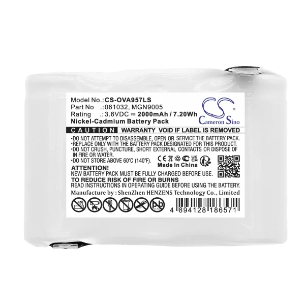 Legrand 61032,62540,62544,62560,62562,121420,134896 Series Replacement Battery 2000mAh / 7.20Wh