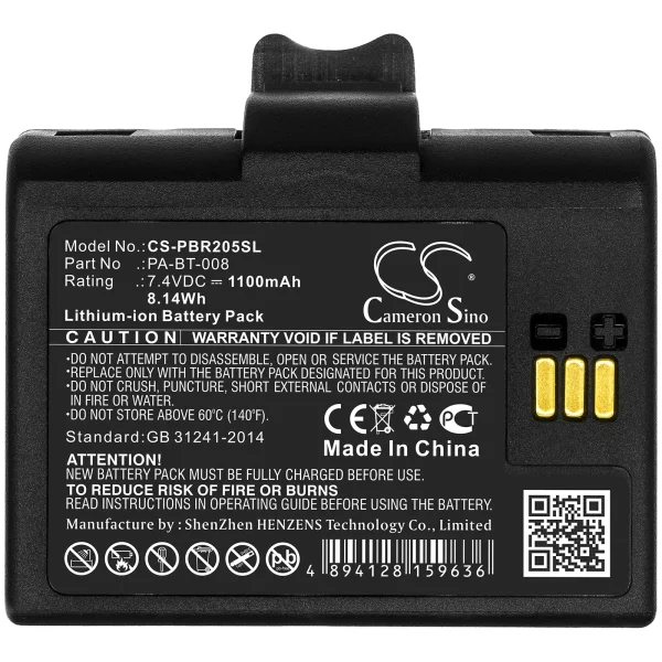 Brother RJ-2035B, RJ-2055WB Replacement Battery 1100mAh / 8.14Wh